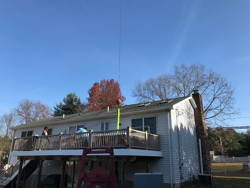Removed old hot tub and placed new hot tub on a deck in Connecticut